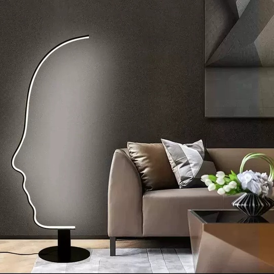 Торшер черный Face 50*155 см, LED, металл, 24 Вт