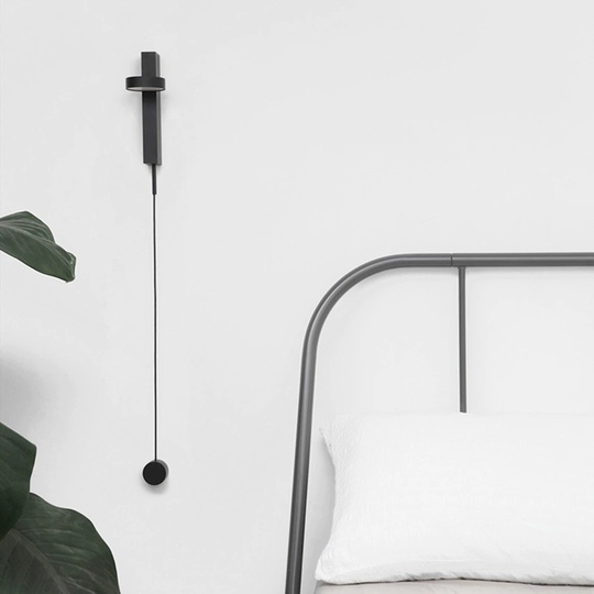 Настенный светильник черный LOPPA, Бра, 45*80, металл, LED.