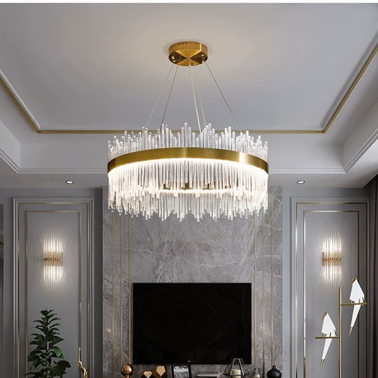 Люстра подвесная, медная, стекло, DICLE 100*26, металл, LED.