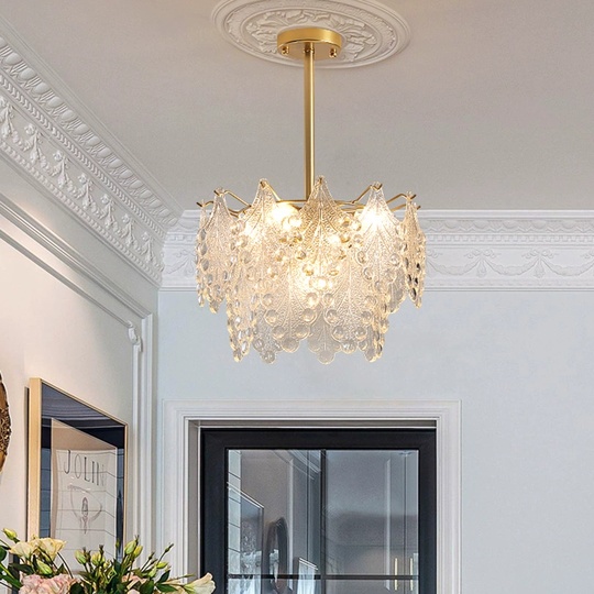 Люстра подвесная, медный, стекло, AYSUN 50*30, металл, E14.