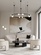 Люстра подвесная, стекло, черный, AJEESH 110*150, металл, G9