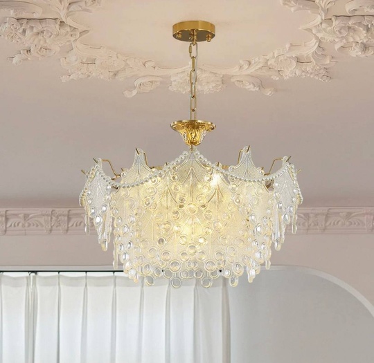 Люстра подвесная, медный, стекло, NEWSBRINGER 80*32, металл, E14.