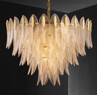 Люстра подвесная, медный, кристалл, BELLE 100*63, металл, E14.