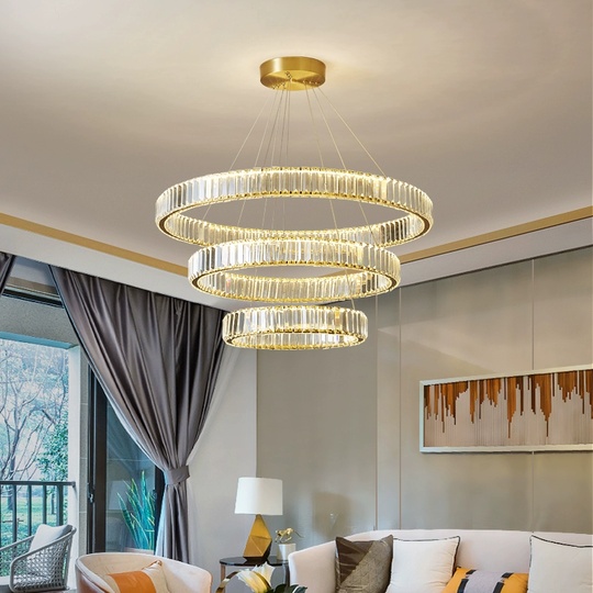Люстра подвесная CALISKAN 40*150 золотой, хрусталь, металл, LED.