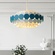 Люстра подвесная, синий, белый, ПММА, ADLAI 60*80, металл, Е14