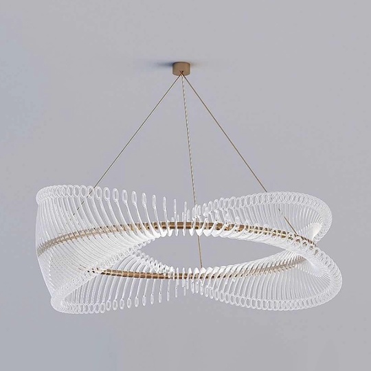 Люстра подвесная, медь, ПММА, HERVEY 150*24, металл, LED