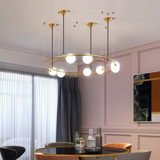 Люстра подвесная, стекло, золото, AIYUSH 110*65, металл, G9