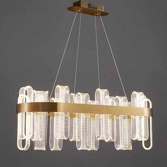 Светильник подвесной медный Exivra, металл, трос 120 см, 100*30 см, LED