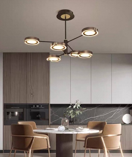 Люстра черная, FIONA металл, 100*54 см, светодиодная, LED