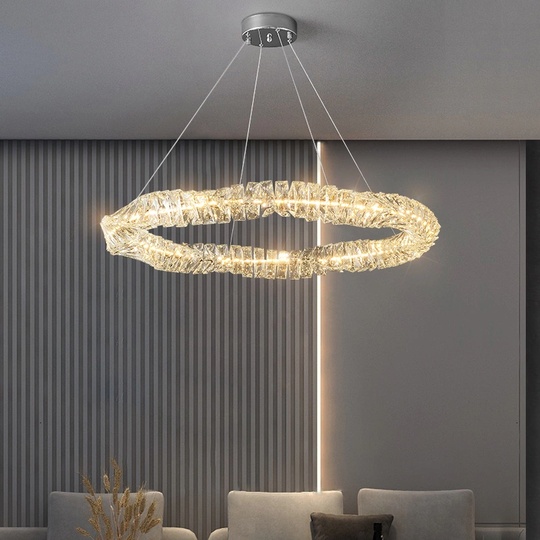 Люстра подвесная, хром, кристалл, WENDY 100*12, металл, LED.