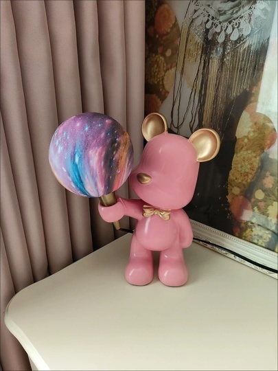 Настольная лампа розовая, TEDDI, 25*47