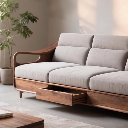 Прямой диван Carter ясень, дерево, ткань, 230*85*80 см