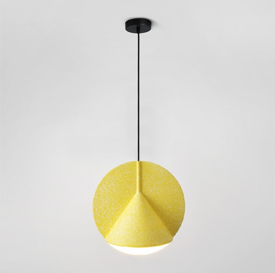 Подвесной светильник желтый, 30*30 см. STAMP - светильник желтый, LED, 12 Вт