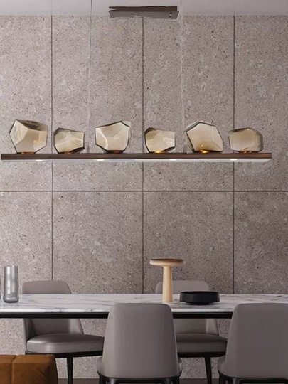 Люстра подвесная, красная бронза, стекло, AHARON 130*25, металл, LED