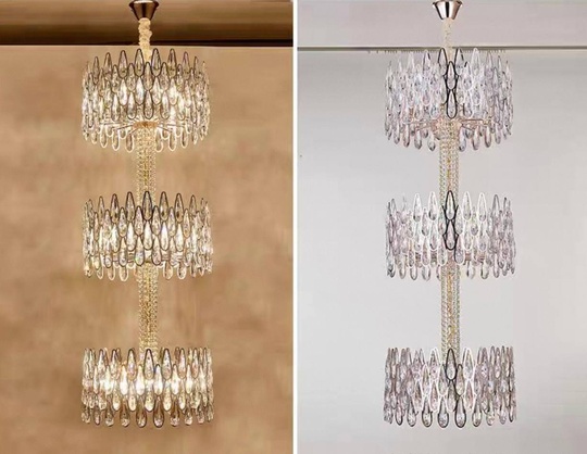 Люстра подвесная, золото, кристалл, APRIL 80*150 металл, E14.