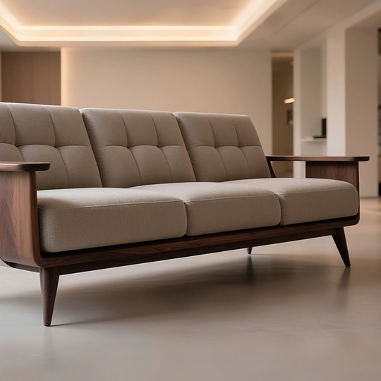 Прямой диван Kathleen темный орех, ткань, 220*85*80 см