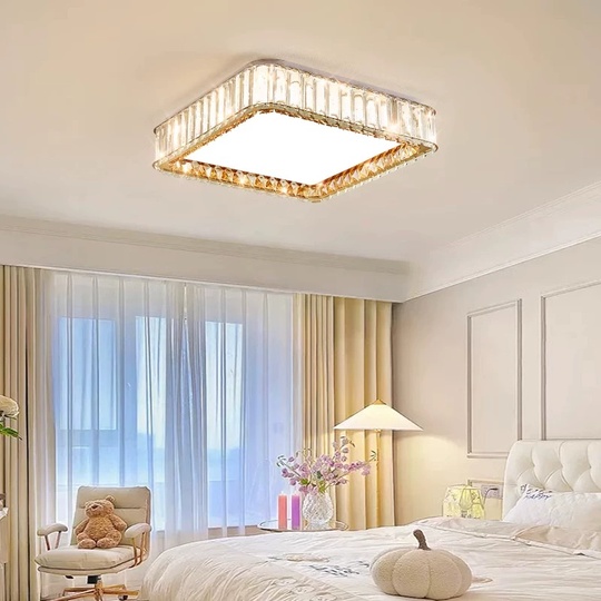 Потолочный светильник, хром, кристалл, ISABELLE 60*60 металл, LED.