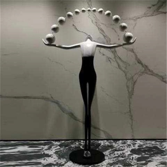 Торшер черно-белый Artist 93*50*160 см, LED, E27, смола, стекловолокно, 8 Вт