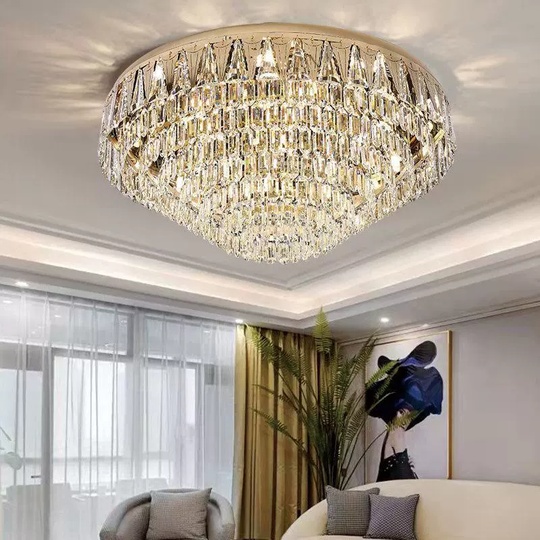 Потолочный светильник, медь, хрусталь, FLORINE 50*28 металл, E14.