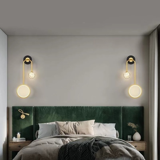 Настенный светильник, Бра, EZEKIEL 22*49, золотой, металл, LED.