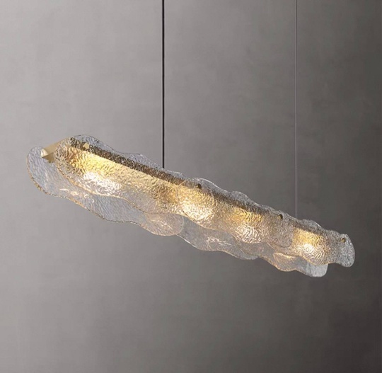 Светильник подвесной бронзовый Alephoid, металл, стекло, трос 150 см, 100*13 см, Е14