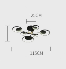 Люстра подвесная MAI HE MAI черная на 6 плафонов / 115*25. SIUS - черная люстра, LED, 83 Вт