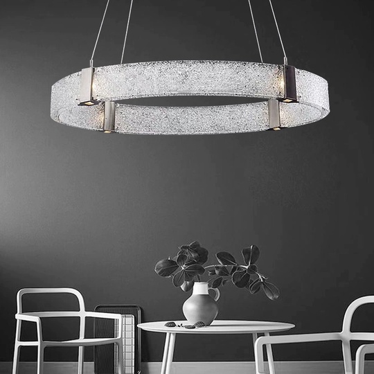 Люстра подвесная, черный, стекло, CHAIM BLACK 40*10, металл, LED