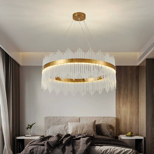 Люстра подвесная, медная, стекло, DICLE 100*26, металл, LED.