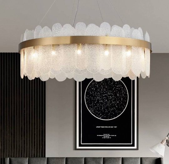 Люстра подвесная, медь, песочно-белый, стекло, DUYGU 100*27, металл, G9.