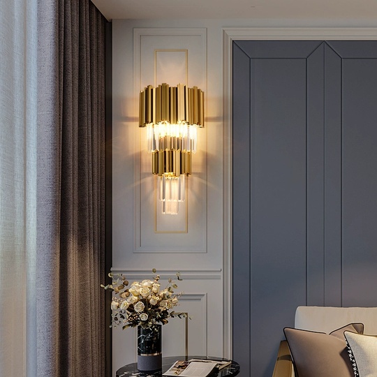 Настенный светильник титановое золото MYRTLE, Бра 30*55, металл, Е14.