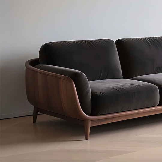 Прямой диван Heather темный орех, ткань, 240*85*80 см