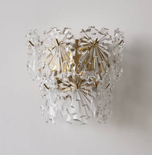 Настенный светильник, БРА ZAC 30*30, медный, прозрачный, стекло, металл, Е14.