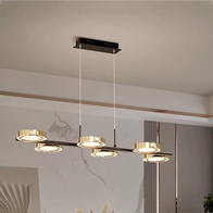 Люстра черная, золото  Elvraze, металл, 100*25 см, светодиодная, LED