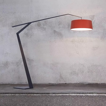 Напольный светильник черный с красным плафоном Lumens, E27, 15 Вт