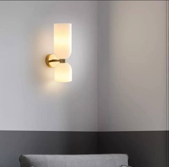 Настенный светильник, Бра MARSHALL 14*35, белый, металл, стекло, Е14.