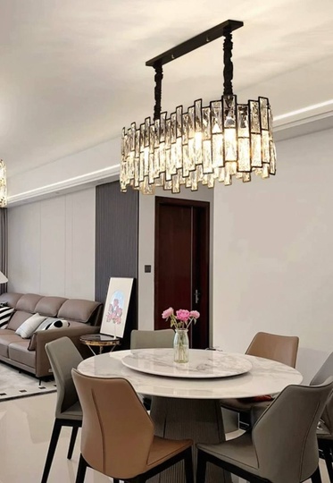 Люстра подвесная, черный, стекло, AYDOGAN 80*31, металл, E14.