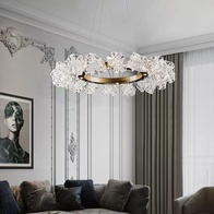 Люстра подвесная медная OKideo, металл, трос 100 см, 80*80 см, LED