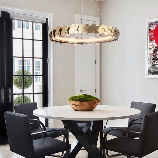 Светильник подвесной медный Elysperia, металл, трос 150 см, 100*11 см, LED