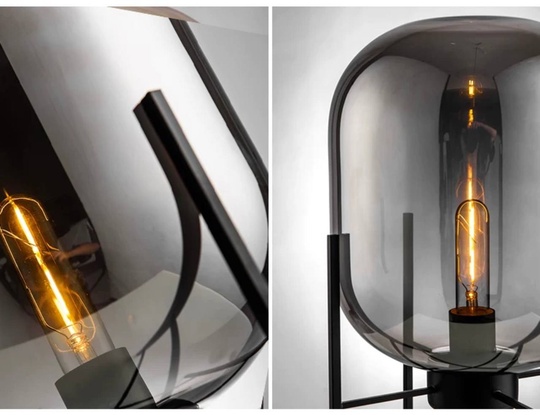 Настольная лампа CHAD 37*86, дымчато-серый, металл, Е21.