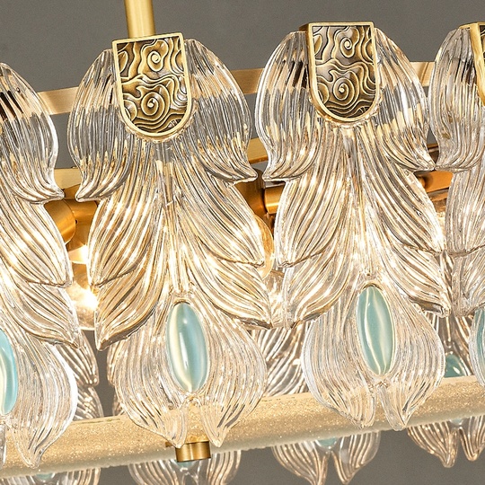 Потолочный светильник, золото, стекло, ARIELLE 45*23 металл, LED.