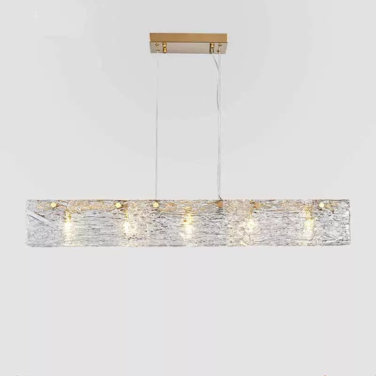 Люстра медная Aleron, металл, стекло с водяным узором, 122*15 см, G9