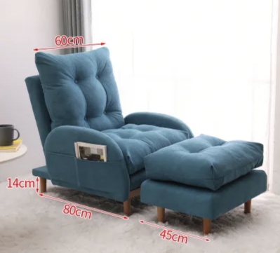 Кресло кровать темно-синий цвет с банкеткой