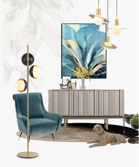 Напольный светильник золотой Future Lighting VeniceM - Urban Floor, G9, 10 Вт