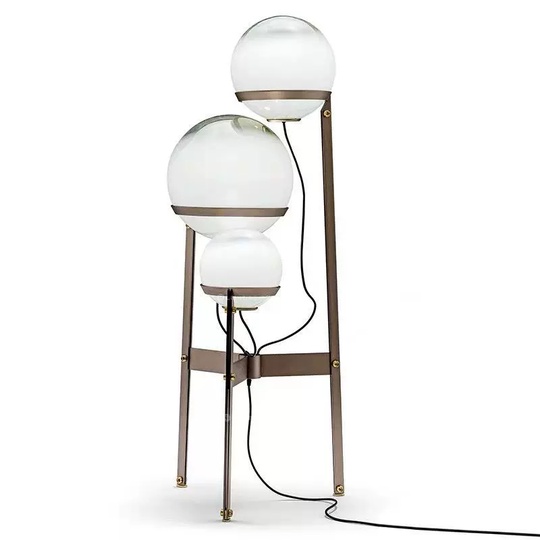 Торшер никель Lunex, 48*140 см, светодиодный, Е27*3, металл, 15 Вт