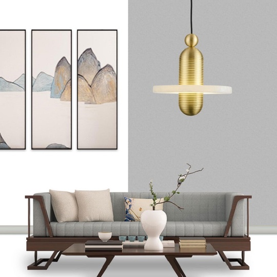 Подвесной светильник латунь и мрамор. 28*29 см. SPECTATOR - светильник подвесной, LED, 12 Вт