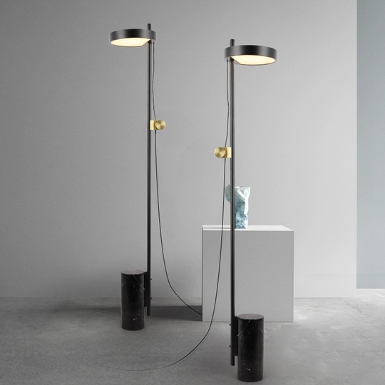 Торшер черный Lumen, 28*28*165 см, LED, ПММА, мрамор, 10 Вт