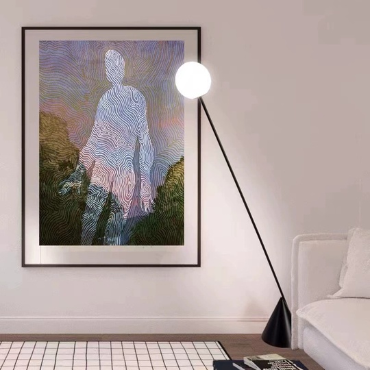 Торшер, черный, белый, Kirsal 30*180, светодиодный, металл, ПММА