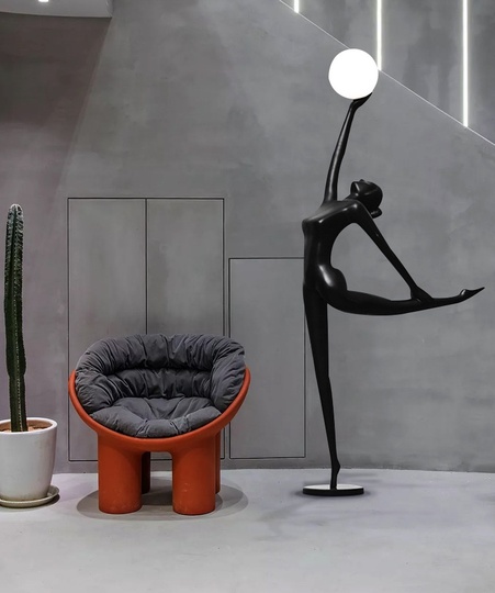 Торшер балерина. Напольный светильник MAI HE MAI Балерина - чёрный. 190 см, E27, 10 Вт