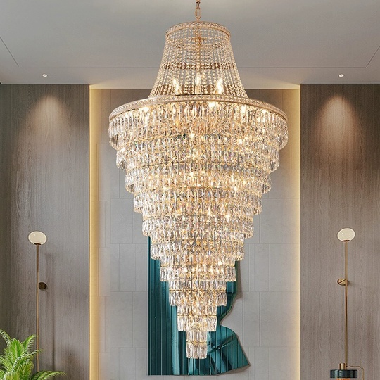 Люстра подвесная, золото, кристалл, VULCAN 120*220 металл, E14.