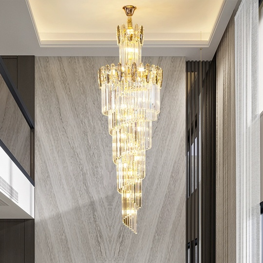 Люстра подвесная, золото, кристалл, PEACH 50*180 металл, E14.